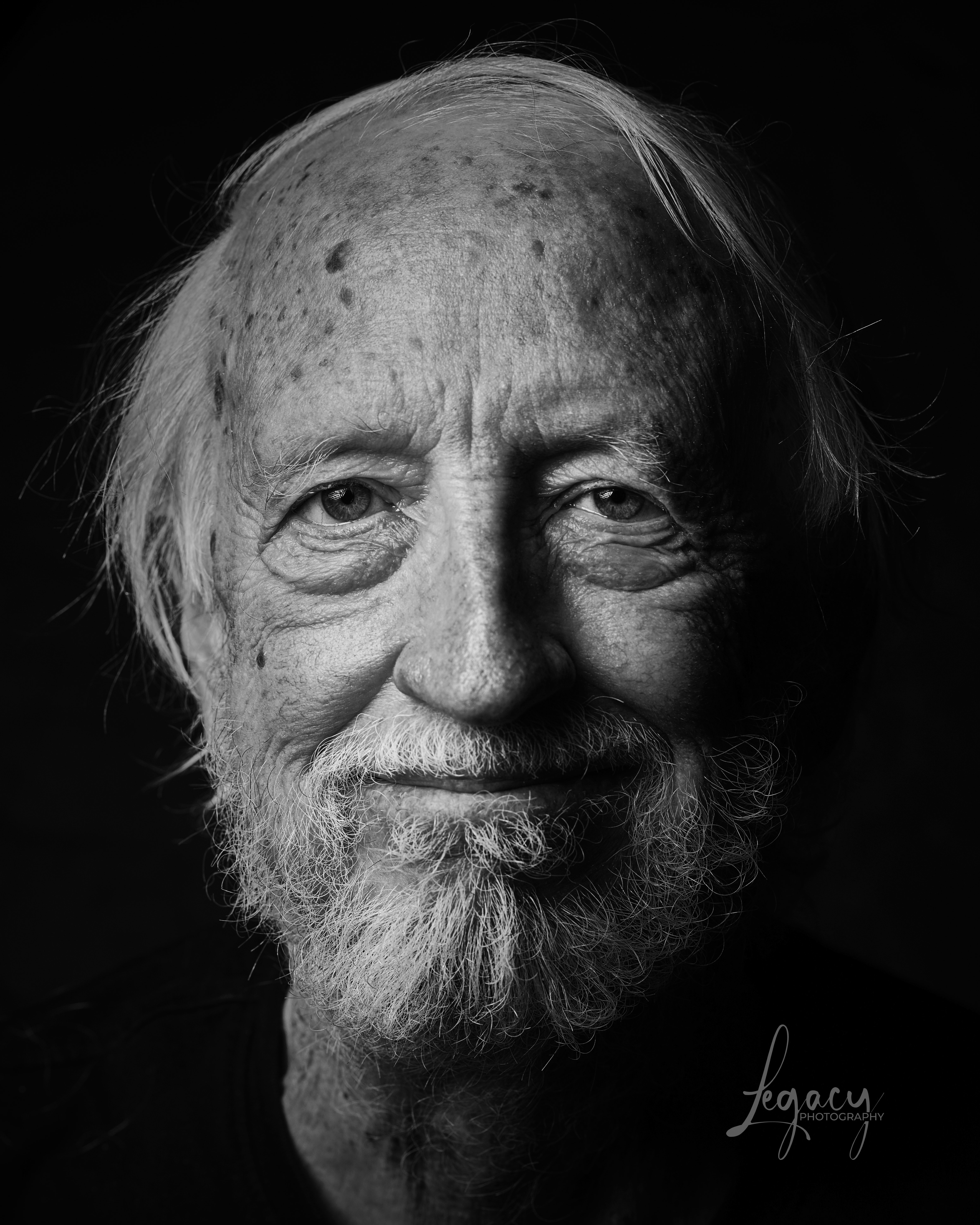 Dramatic black and white portrait